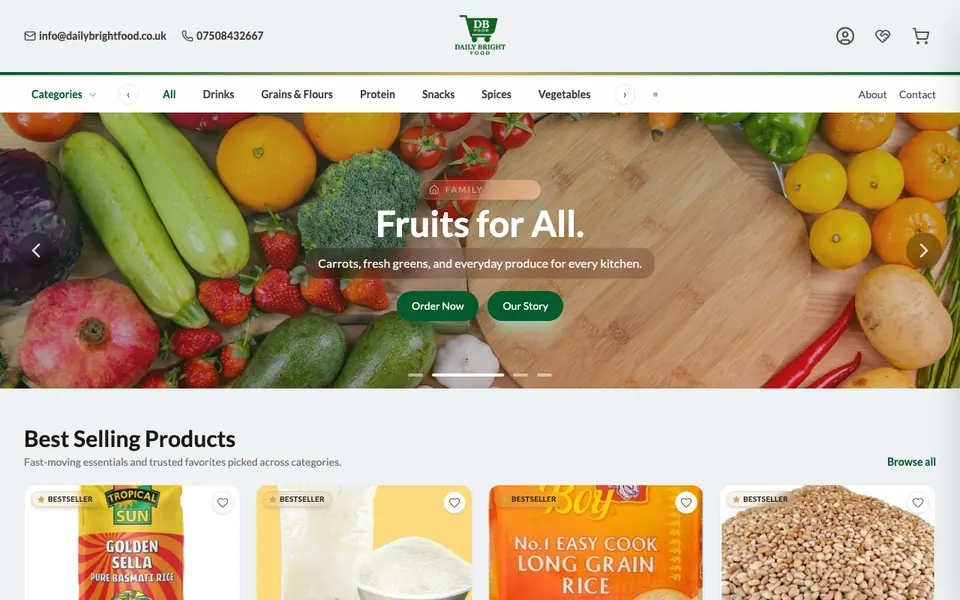 The Daily Bright Food home page
